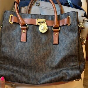 Michael Kors Brown and Tan Satchel